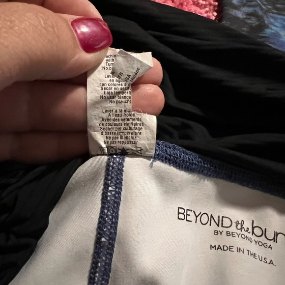 Beyond The Bump By Beyond Yoga Maternity Leggings Blue Black Women's Medium - Picture 9 of 9